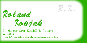 roland kopjak business card